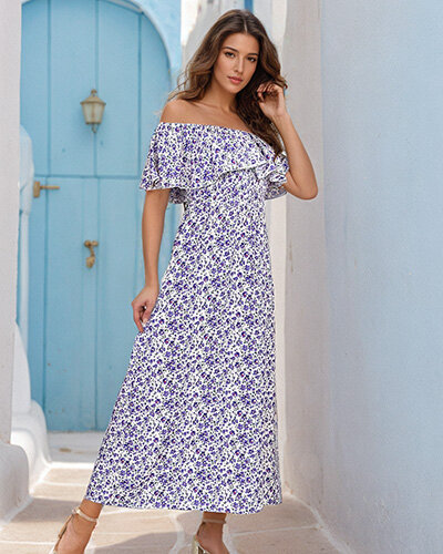 Royalfashion Dámské midi šaty a'la hiszpanka