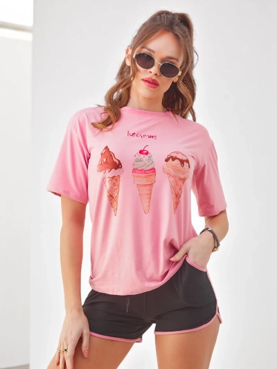 Royalfashion Dámský sportovní set s tričkem a šortkami Ice Cream