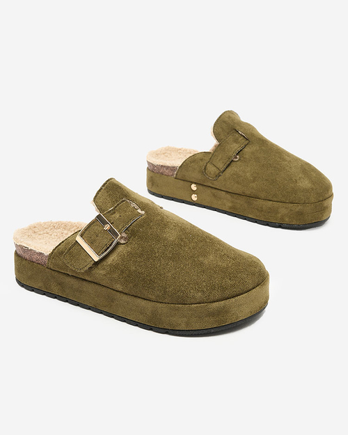 Royalfashion Жіночі капці з овчиною та пряжкою Kajis