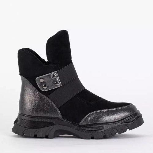 OUTLET Графітові чорні дитячі чоботи з високим язичком Delgito - Взуття