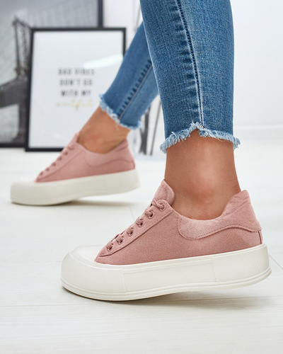 Růžové dámské semišové tenisky Zeobic- Footwear