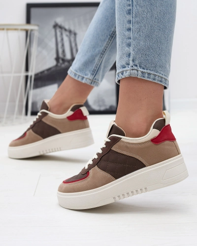 Коричневі стьобані жіночі спортивні туфлі Xitery - Взуття