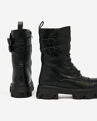 Жіночі черевики-баггі з екошкіри Royalfashion чорного кольору Faserti