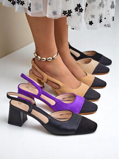 Royalfashion Жіночі туфлі-човники на низькому каблуці з декоративним носком Eleganzo