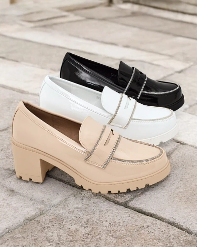 Royalfashion Dámské lakované mokasíny Befies