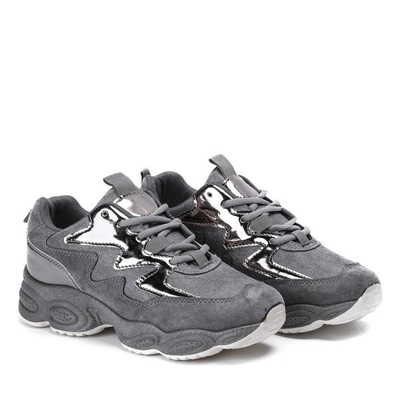 Szare sportowe buty na wyższej podeszwie Jinny - Obuwie