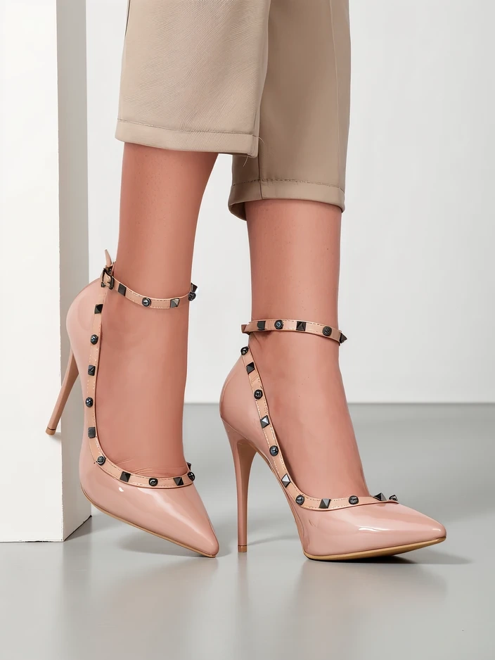 Royalfashion Dámské lakované lodičky se štrasem Qoscalle