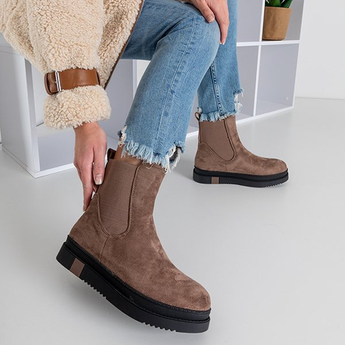 Коричневі жіночі черевики на платформі Mijagi - Взуття