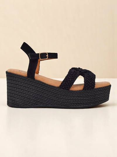 Royalfashion Dámské sandály na klínku pletené Sunny Day