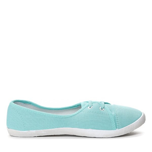 Miętowe tenisówki typu slip on - Obuwie