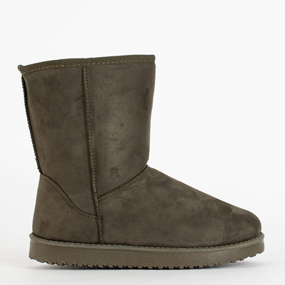 Tmavě zelené hladké sněhule Lesledi - Obuv