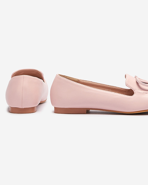 Світло-рожеві жіночі мокасини з орнаментом в тон Terika - Взуття