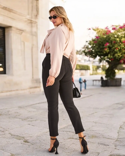 Royalfashion Dámské tregínové kalhoty se zirkony PLUS SIZE