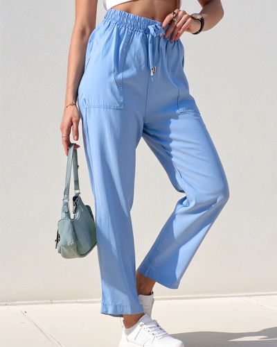 Royalfashion Dámské rovné tkaninové kalhoty 7/8