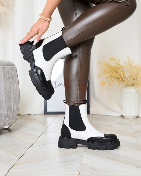 Royalfashion Bílé dámské kozačky Userrus