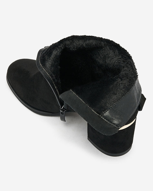 Жіночі черевики на низькій шпильці Royalfashion чорного кольору Dogdas