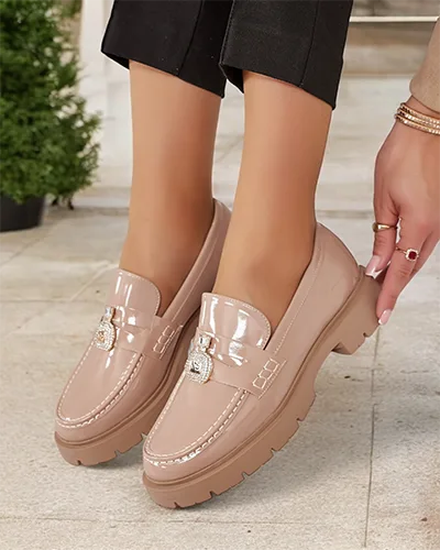 Royalfashion Dámské lakované mokasíny Bemies