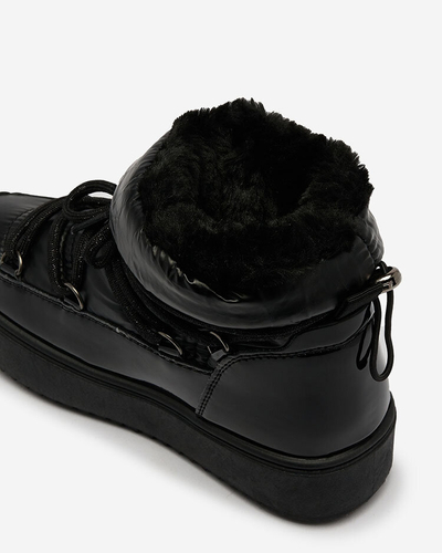 Royalfashion Dětské nazouvací boty a'la snow boots v černé barvě Asifa