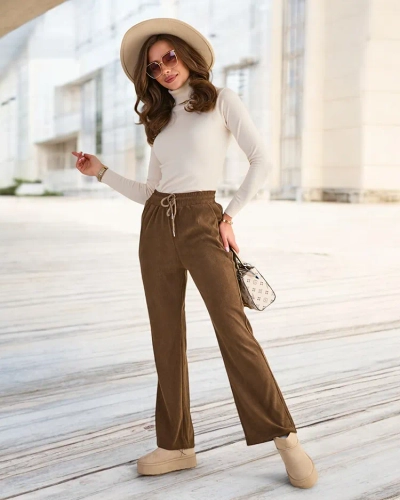 Жіночі вельветові штани Royalfashion Brown