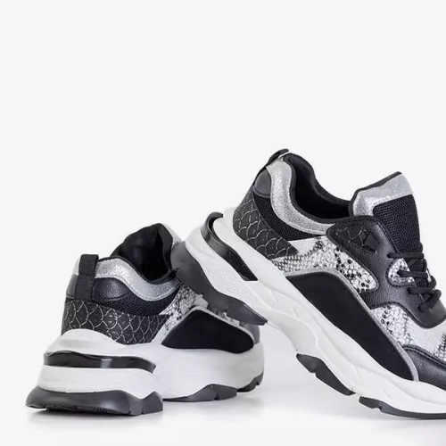 OUTLET Чорне жіноче спортивне взуття з тисненням зміїної шкіри Feliks - Взуття