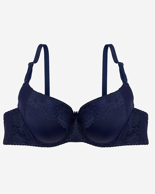 Бюстгальтер темно-синій жіночий з мереживом - Нижня білизна