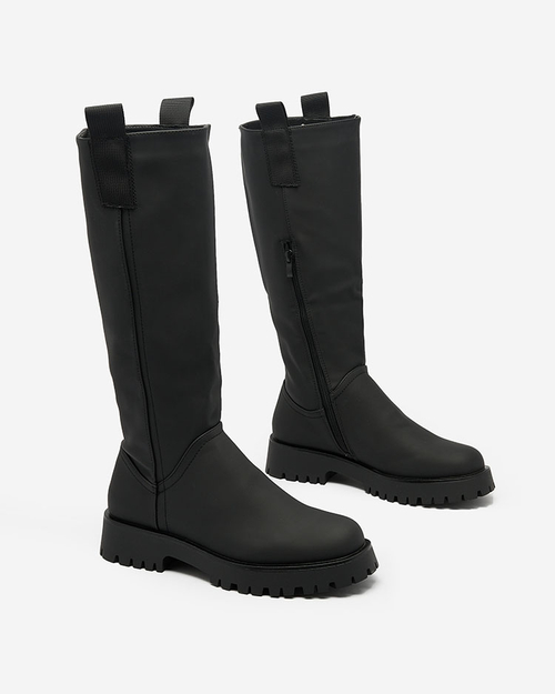 Жіночі високі чоботи Royalfashion чорного кольору Denesis