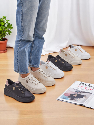 Dámské sneakersy Erato Nero na platformě z ekologické kůže 5cm