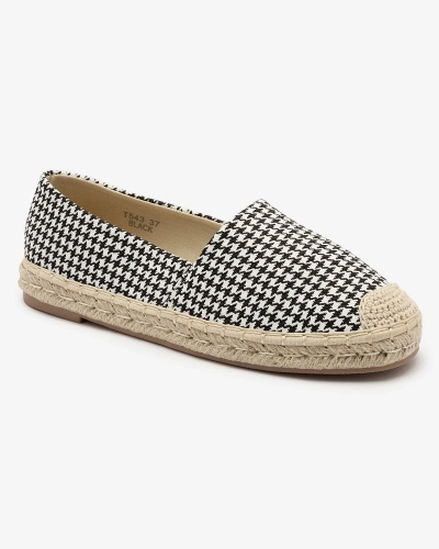 Royalfashion Černobílé dámské espadrilky z pepitu Ilacex