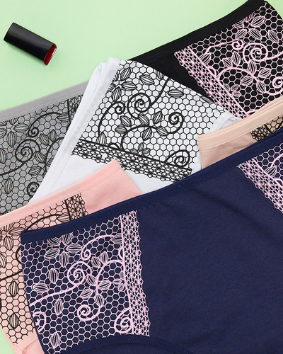 Bavlněné dámské slipy set se vzorem 6 / bal - Spodní prádlo