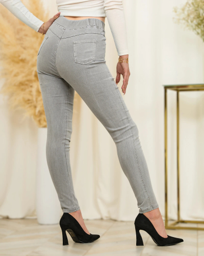 Royalfashion Світло-сірі жіночі лосини a'la jeans