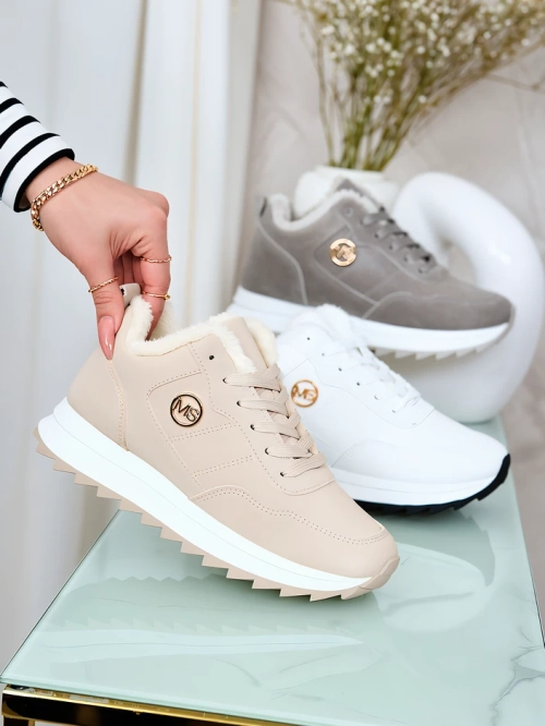 Royalfashion Бежеві жіночі спортивні черевики з утепленням Lahho