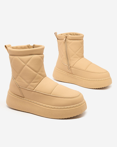 Royalfashion Světle hnědé dámské boty a'la snow boots Kacecica