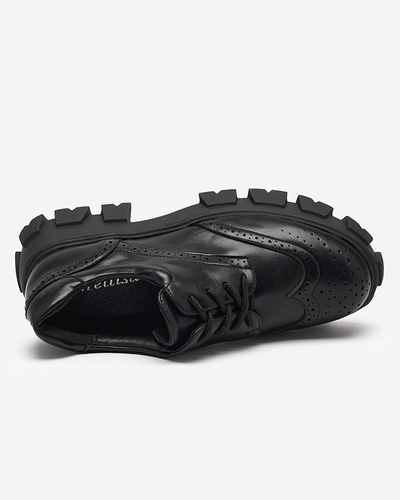 Чорні жіночі черевики на шнурівці Uneri