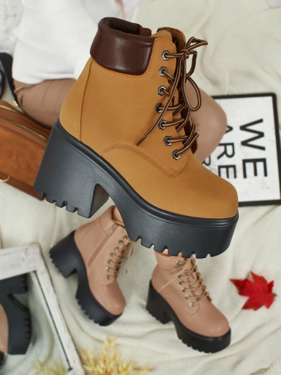 Ботильйони жіночі еко замшеві на підборах-стовпчику та платформі Tavlissa