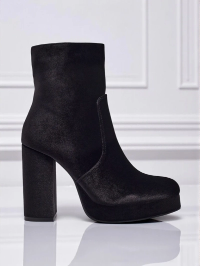 Dámské kotníkové boty na sloupku al'la Velur Miss