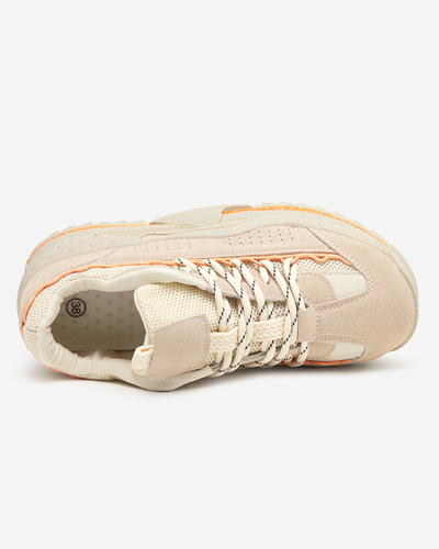 Béžové dámské sportovní boty, tenisky na sálovém klínovém podpatku Neritis - Obuv