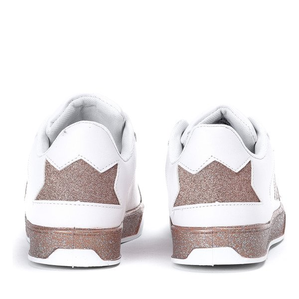 Biało - różowe tenisówki z gwiazdką Estrella - Obuwie