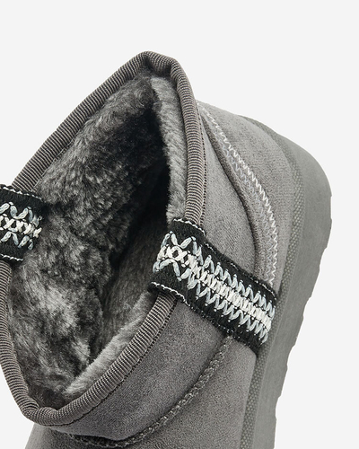 Royalfashion Dámské krátké kozačky a'la snow boots s ornamentem Erititta