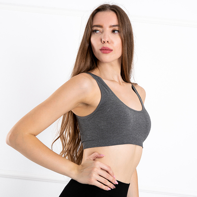 Tmavě šedá dámská látková podprsenka - spodní prádlo