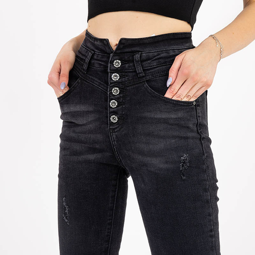 Чорні жіночі джинси з високою талією