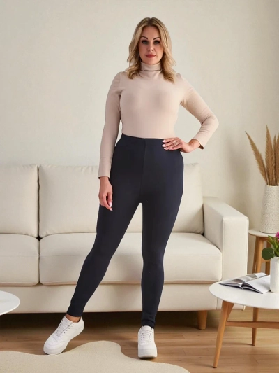 Royalfashion Dámské zateplené tregínové kalhoty PLUS SIZE