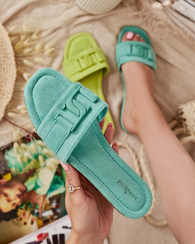 Жіночі шльопанці Royalfashion Mint з пряжкою Rydr