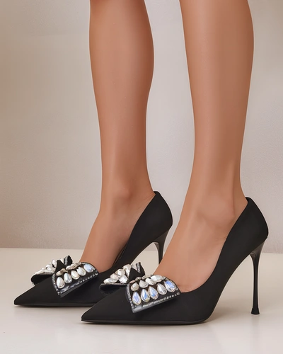 Royalfashion dámské střevíce na vysokém podpatku s mašlí Cocarte