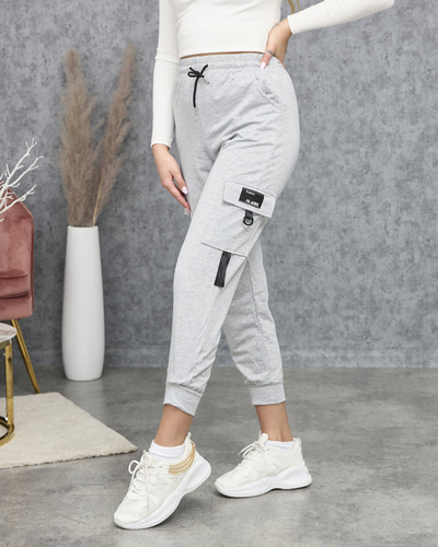 Světle šedé cargo tepláky - Oblečení