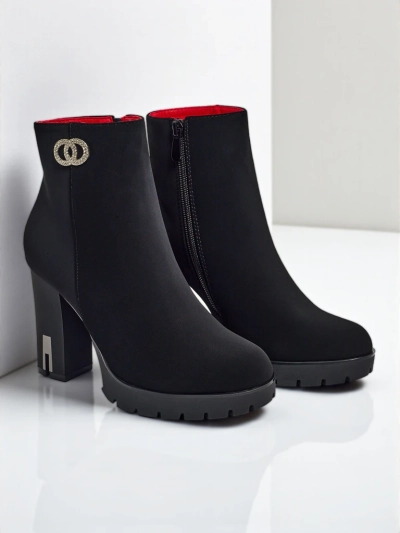 Ботильйони жіночі з матової екошкіри на підборах-стовпчику Olivane