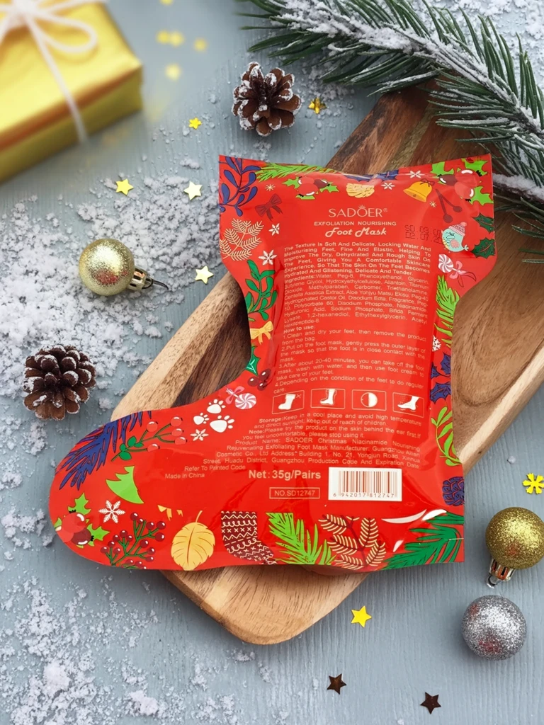 Vánoční maska na nohy - ponožky s niacinamidy - hydratační