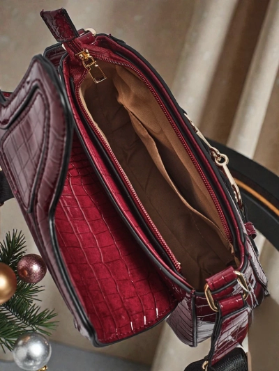 Dámská Kabelka Aurora Bordó Ekologická Kožená Elegantní