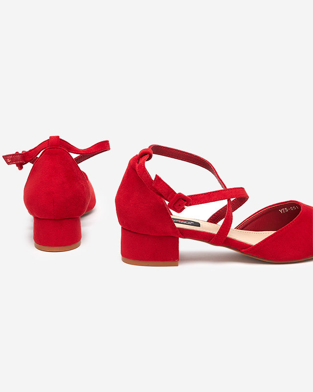 Dámské lodičky na plochých podpatcích v červené barvě Wohasi-Shoes