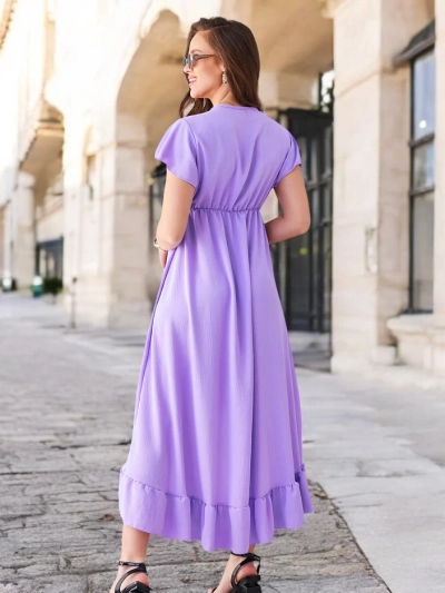 Royalfashion Dámské midi šaty s asymetrickým lemem
