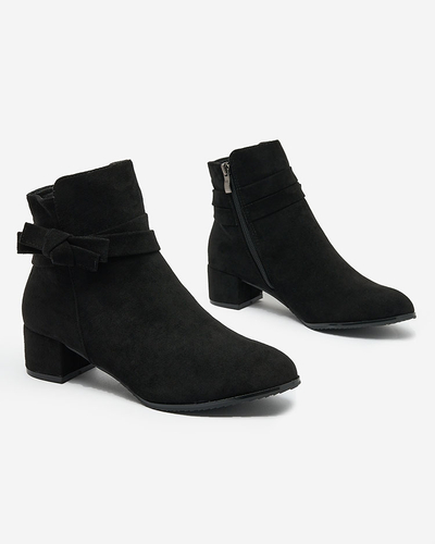 Royalfashion Černé dámské nízké kozačky na jehlovém podpatku Referra